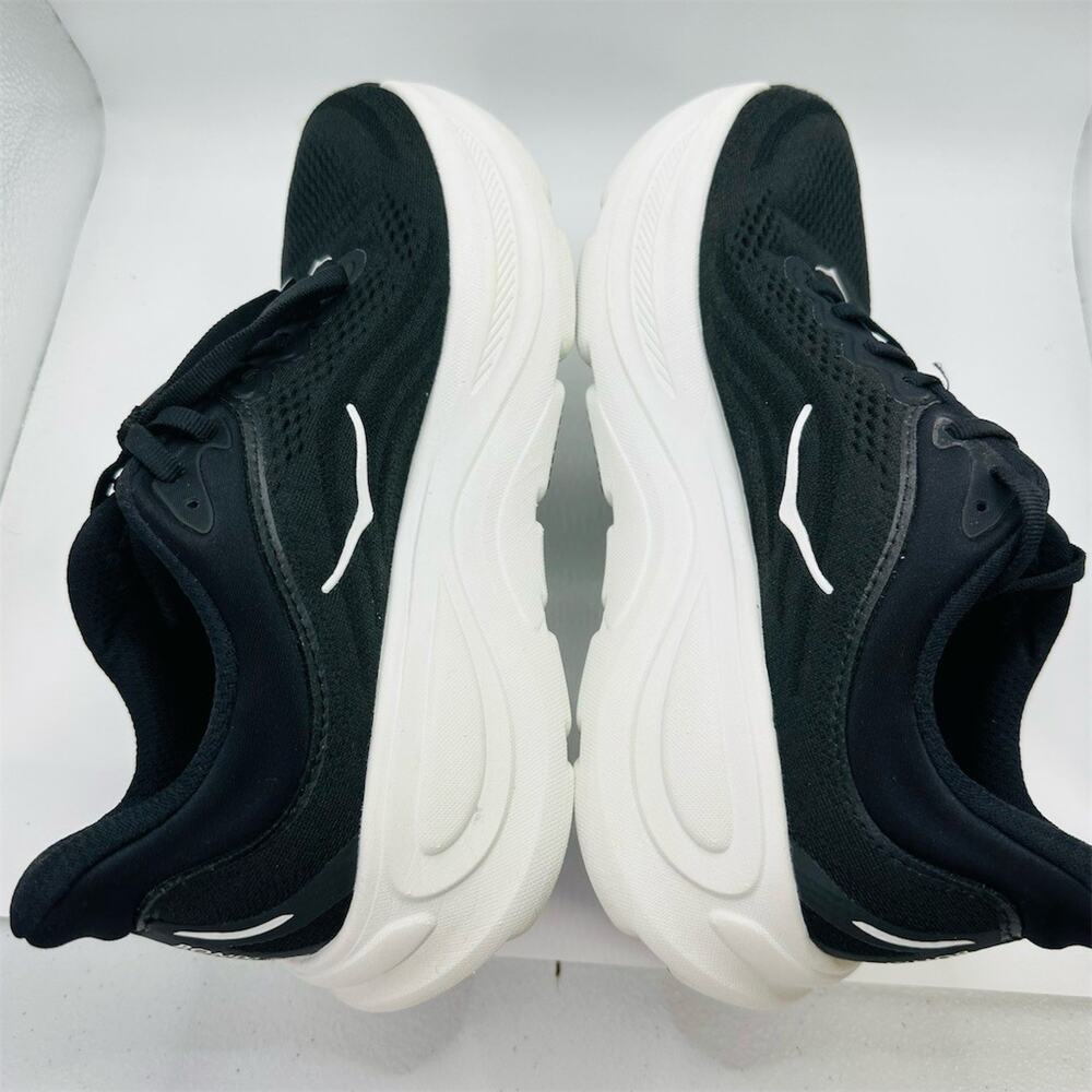 HOKA Bondi 9 Running Shoes Black/White Max Cushion | Women's Size 7 B US | EUC - Picture 6 of 8